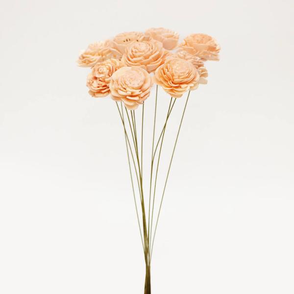 【商品仕様】全長約25cm花径約4cm1束10本入り※すべて手作業で製造しているため、表記のサイズよりも小さいものが混じる場合がございます※ハンドメイドフラワーとは※木の実や皮、茎などの自然素材を組み合わせて作ったお花です。自然素材の温かみ...