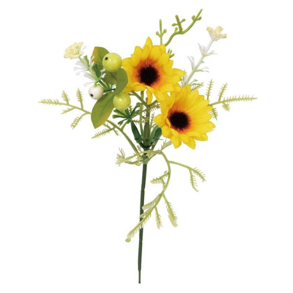 【商品仕様】(素材)全長24cm　花径3cm（ポリエステル・ポリエチレン・ワイヤー）( allp5 ) ひまわり ヒマワリ 向日葵 ニチリンソウ 日輪草 テンジクアオイ 天竺葵 南国 トロピカル インテリア インテリアフラワー フェイクフラ...