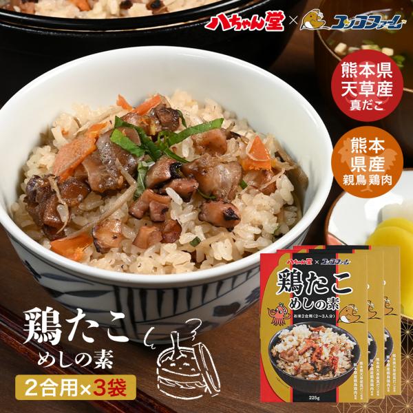 【 鶏たこめしの素 3袋 】 八ちゃん堂 たこ飯 鶏めし 送料無料 炊き込みご飯の素 混ぜご飯 レトルト食品 食品 即席料理