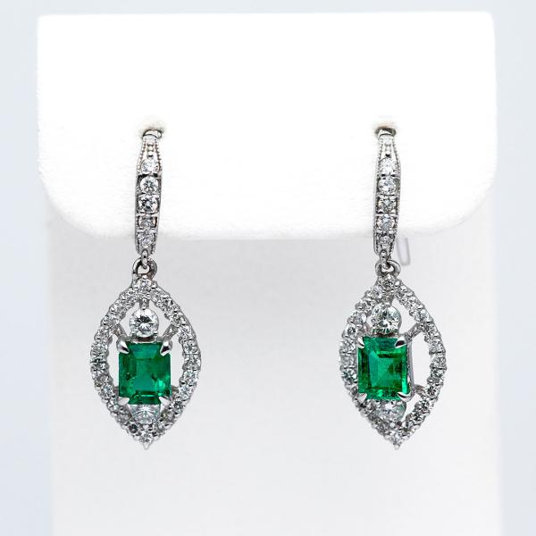 天然エメラルド　K18WG ピアス　最終値下げ K18WG エメラルド揺れるピアス : 宝寿堂 Yahoo!店 - 通販 - Yahoo