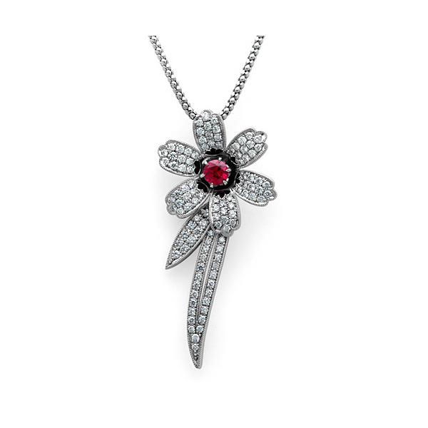 ルビー ネックレス ダイヤモンド ダイヤ プラチナ　トップ ペンダント ヘッド PT ルビー ダイヤモンド ペンダント (トップのみ) : 宝寿堂 Yahoo!店