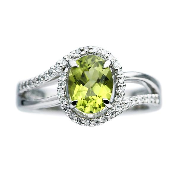 プラチナ ペリドットヘイローリング リングサイズ12号 サイズ