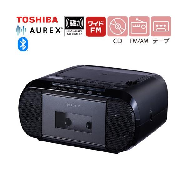 AUREX CD���W�I�J�Z�b�g���R�[�_�[ �I�[�f�B�I ���� AX-KCR80(K) Bluetooth��M�@�\���� �u���b�N �y���[�J�[�����i�z�y����E���j�z���E���Ԏw�� �s�z