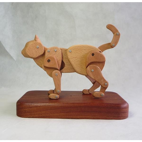 木製ねこ模型 関節可動 ポーズいろいろ : やなせ家具工房ネット