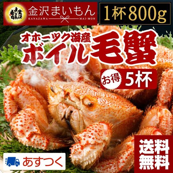 毛ガニ 北海道産毛がに 特大サイズ 5尾セット販売 ボイル毛蟹 オホーツク海産 身入り抜群 茹で済 堅蟹 濃厚みそ 最高級 毛蟹5尾 800g 5尾 Kegani 5p 800 金沢まいもん ヤフー店 通販 Yahoo ショッピング