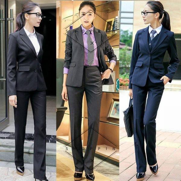 リクルートスーツ 女性 スーツ レディース パンツスーツ 長袖 2点セット 通勤 ビジネス 就活 面接 大きいサイズ ブラック グレー ネイビー