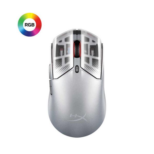 HyperX - Pulsefire Haste 2 S Lightweight Wireless Optical Gaming Mouse with RGB Lighting - Wireless - Silver