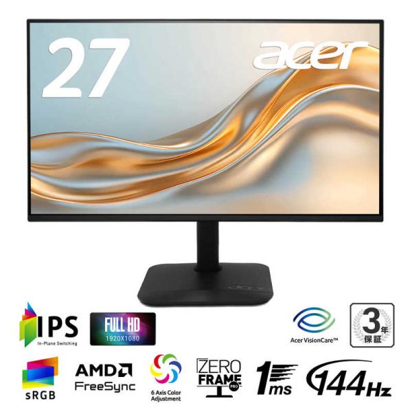 ACER エイサー IPSパネル搭載 液晶ディスプレイ ［27型 / フルHD(1920×1080) / ワイド / 144Hz］ KA270P6bmix