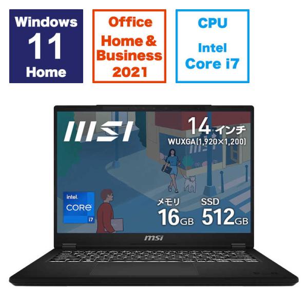 MSI ノートパソコン ［14.0型 /Win11 Home /Core i7 /メモリ16GB 