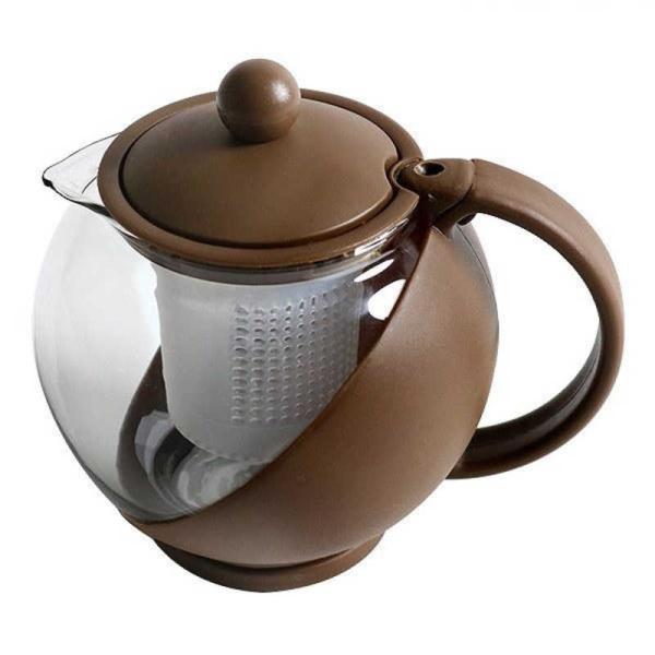 リビング　ティーポット 750ml COLORED 茶こし付き ガラス製 急須 ブラウン　ティーポット750MLCOL