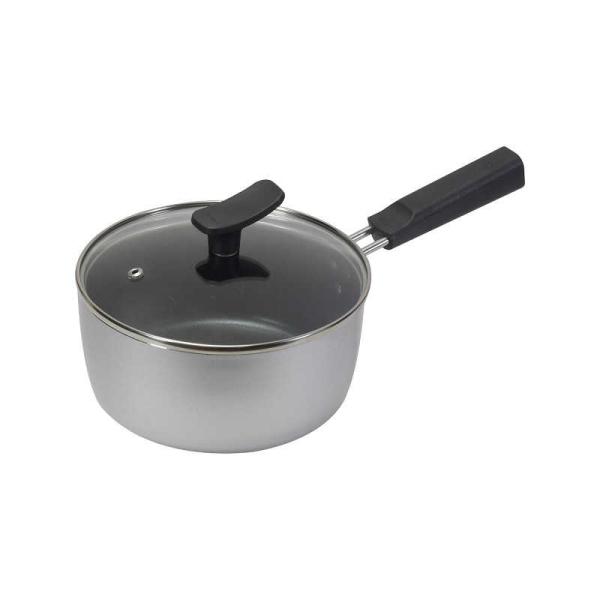 パール金属　チーノ ふっ素加工 IH対応 ガラス蓋付片手鍋18cm ［IH対応］　HB-6561