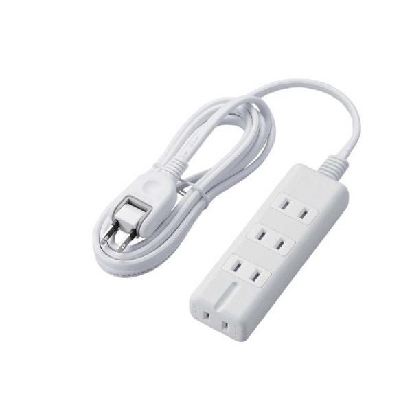 他サイト： エレコム　ELECOM　磁石タップ4個口 内3ピン1 2m ホワイト　T-KM01-2420WHの商品画像