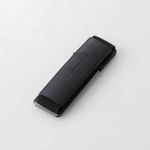 他サイト： エレコム　ELECOM　スマートフォン用ストラップ スマホバンド レザー スタンド機能 ブラック　P-STBLSBKの商品画像