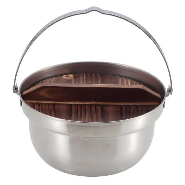 他サイト： キャプテンスタッグ　アウトドア用品木蓋付きキャンプ焚火鍋18cm　UH-4124の商品画像