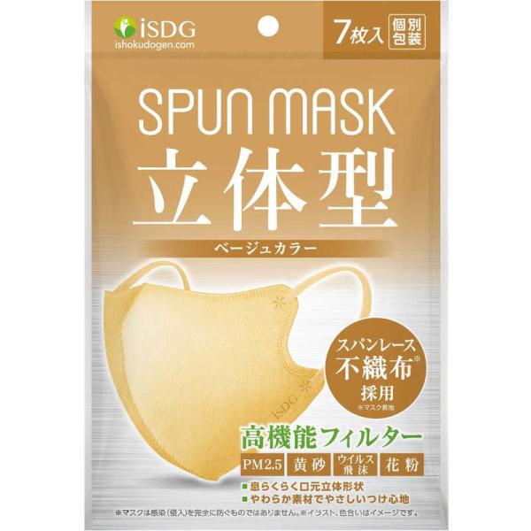 他サイト： 医食同源　SPUN MASK 立体型 7枚入 ベージュ　の商品画像
