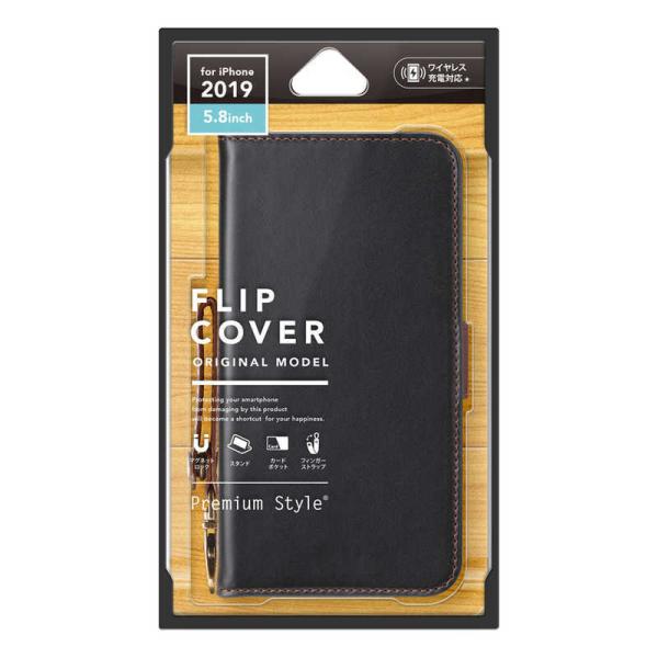 PGA�@iPhone 11 Pro 5.8�C���`�p �t���b�v�J�o�[ PU���U�[�_���[�W���H �u���b�N�@PG-19AFP02BK �u���b�N