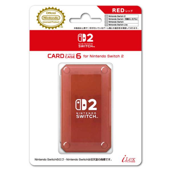 アイレックス　カードケース6 for Nintendo Switch2 レッド　ILX2S394