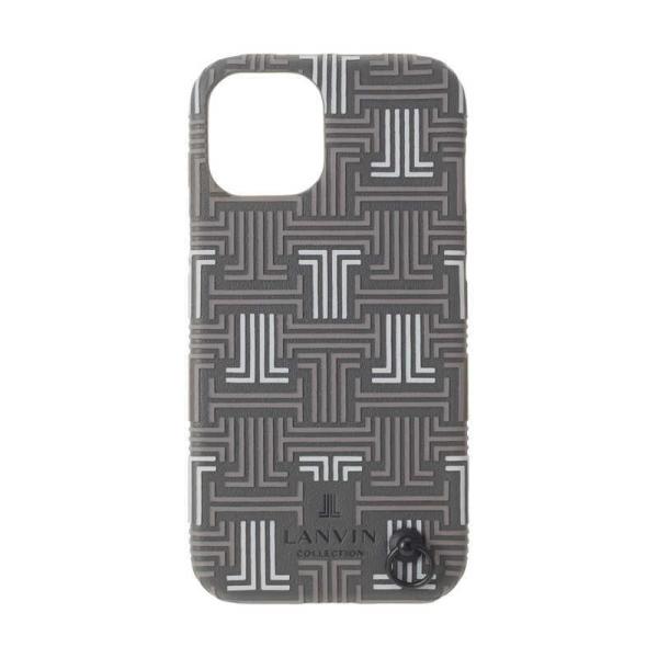 o@Shell Case Signature with Neck Strap for iPhone 13 mini [ Gray ] LANVIN COLLECTION@LCSIGRYSCNSIP2154