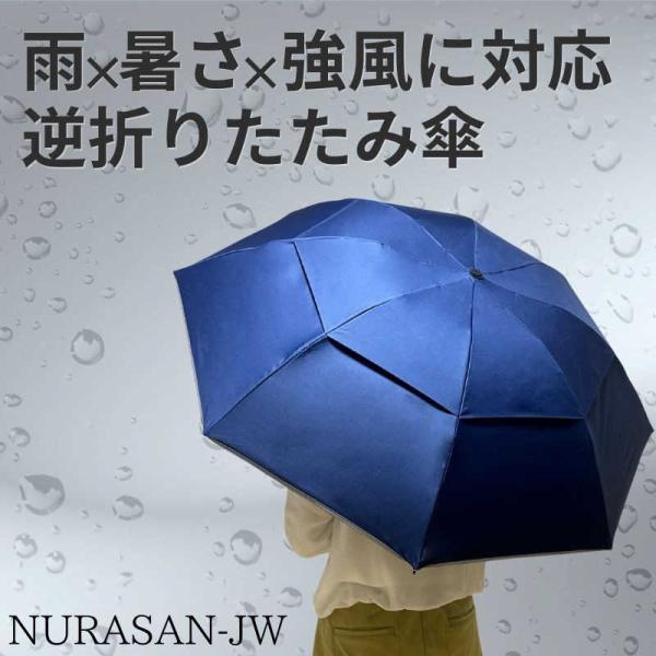NIG　(折りたたみ傘/晴雨兼用) だれも濡らさない逆 強風仕様 レッド　NURASAN-JW RD