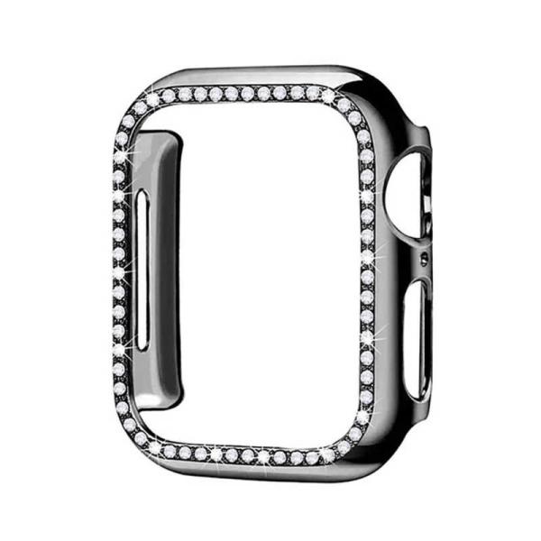 GAACAL　APPLE WATCH 4-6/SE1-2 44MM 光沢キラキラスワロフスキーフレーム ブラック　W00058BK4