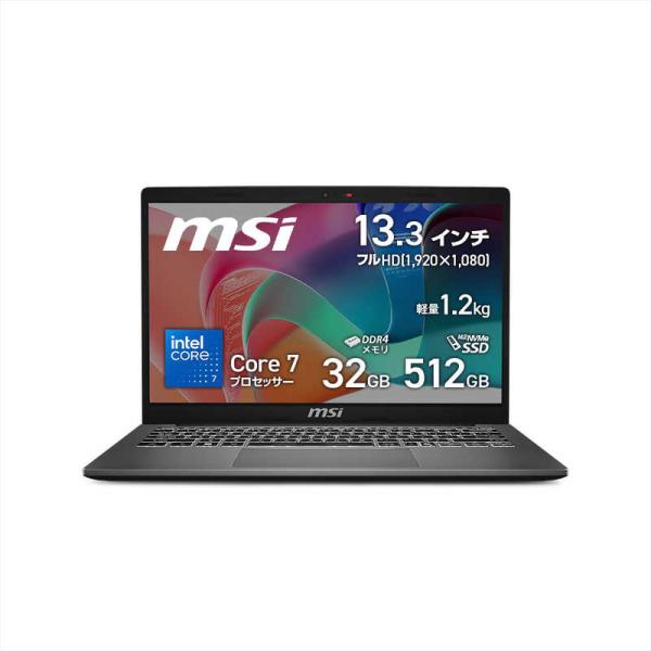 MSI ノートパソコン [ 13.3型 / Win11 Home Core 7 メモリ32GB