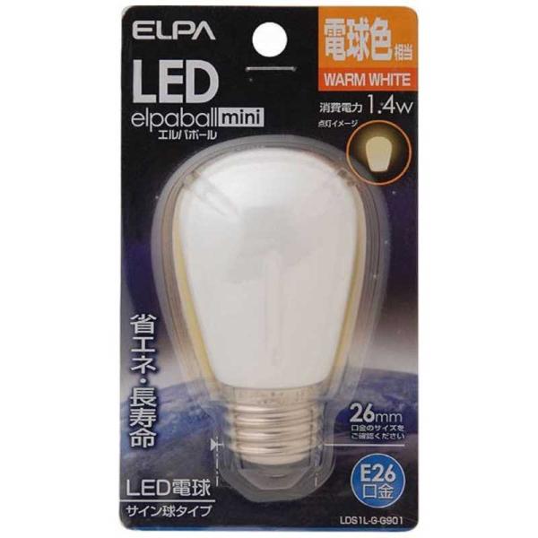 ELPA�@LED�����d�� �T�C�����` LED�G���p�{�[��mini �z���C�g [E26/�d���F]�@LDS1L-G-G901