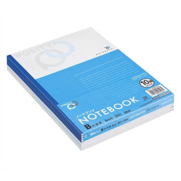 他サイト： コクヨ　ノート POSITY(ポジティ)中横罫 セミB5 30枚 10冊組　P3ノ-31BX10の商品画像