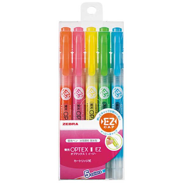 他サイト： ゼブラ　蛍光オプテックス1-EZ 5色セット　WKS11-5Cの商品画像