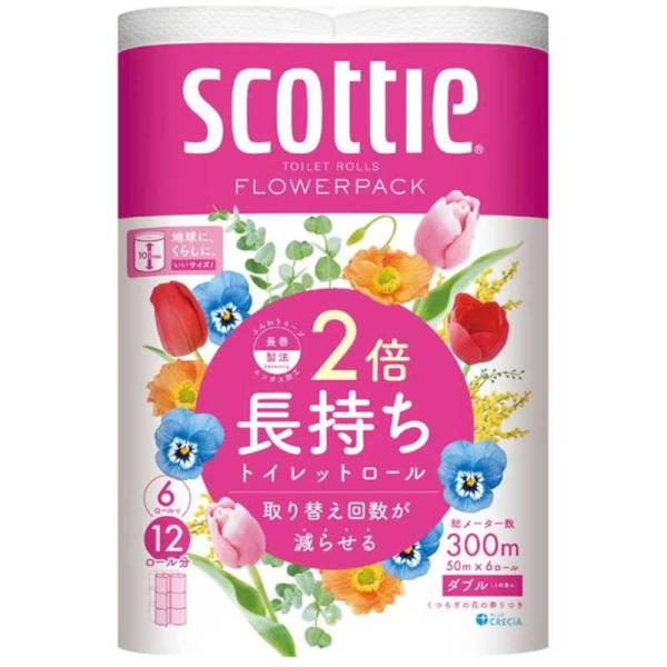 日本製紙クレシア スコッティフラワーパック2倍巻き6Rダブル :4901750227104:コジマ!店 通販 日本製紙クレシア スコッティフラワーパック2倍巻き6RS