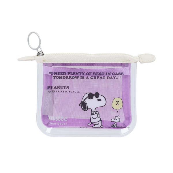 サンスター文具 (限定)クリアポーチミニ フラット mitte PEANUTS