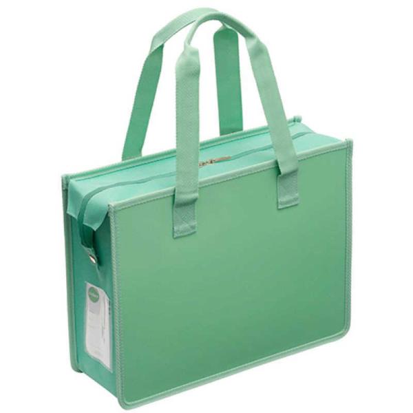 他サイト： サクラクレパス　ノータム・オフィストートバッグJファスナー付グリーングレー 　UNT-A4JC#46の商品画像