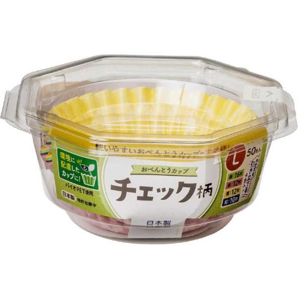 東洋アルミエコープロダクツ　おべんとうカップチェック柄 L4色 50枚入　
