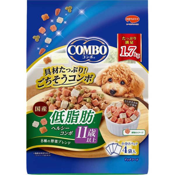 他サイト： 日本ペットフード　コンボ ドッグ 低脂肪 11歳以上 1.7kg(425g×4袋入)　の商品画像