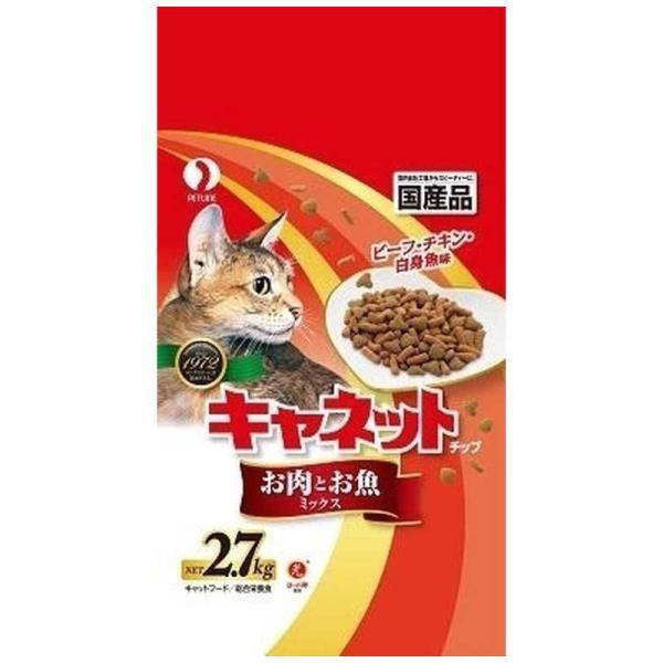 他サイト： ペットライン　キャネットチップ お肉とお魚ミックス 2.7kg　の商品画像