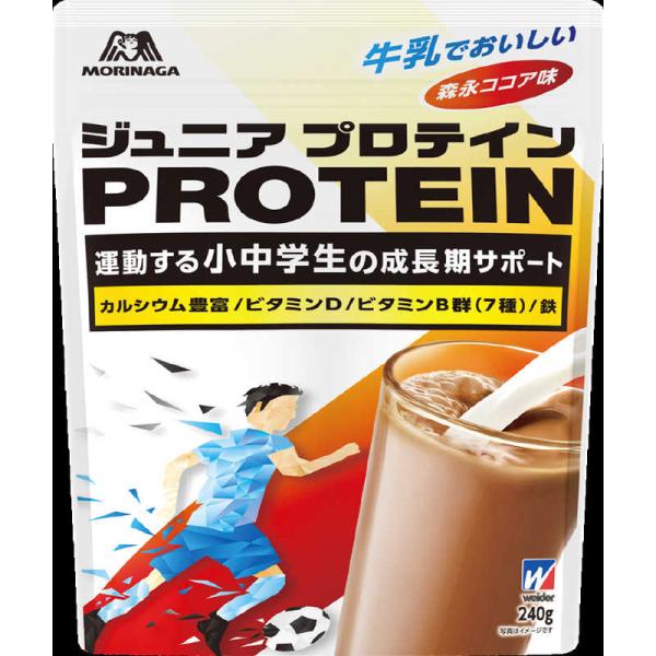 他サイト： 森永製菓　ホエイ&amp;ソイプロテイン ジュニアプロテイン【ココア風味/240g・12回分】　36JMM813011Pの商品画像