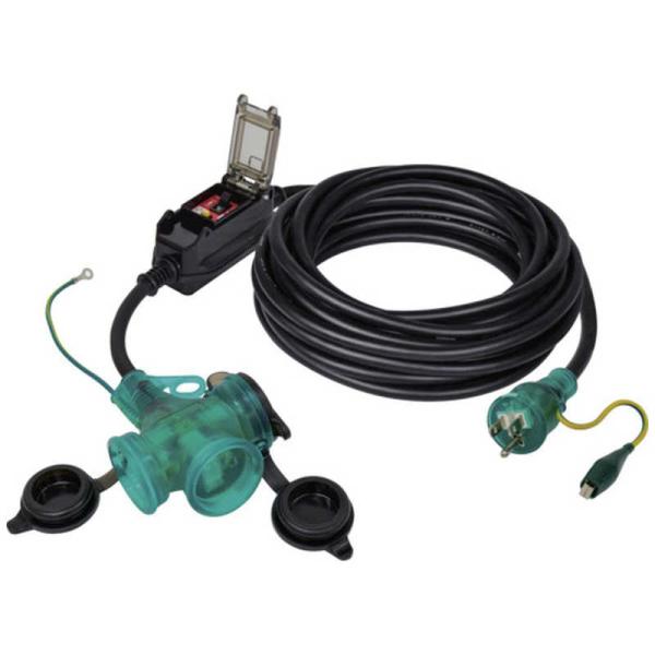 ■NICHIDO 防雨ポッキン延長ブレーカ10m 過負荷漏電保護兼用〔品番:PBWEK10TS〕【6987776:0】[店頭受取不可] 日動工業 NICHIDO 防雨ポッキン延長ブレーカ10m 過負荷漏電保護兼用