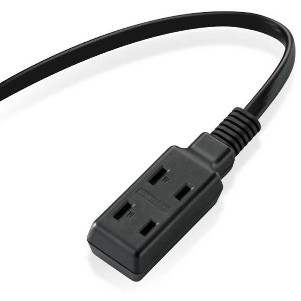 モバイル電源タップ(2ピン式・3個口・1.0m・ブラック)