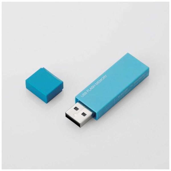 �G���R���@ELECOM�@USB�������[ 16GB USB2.0 �L���b�v�� (�u���[)�@MF-MSU2B16GBU