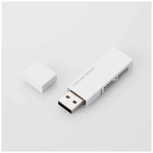 �G���R���@ELECOM�@USB�������[ 32GB USB2.0 �L���b�v�� (�z���C�g)�@MF-MSU2B32GWH