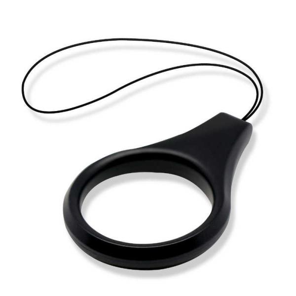 他サイト： エレコム　ELECOM　スマホ用ストラップ フィンガーストラップ アルミライク ブラック　PSTFALBKの商品画像