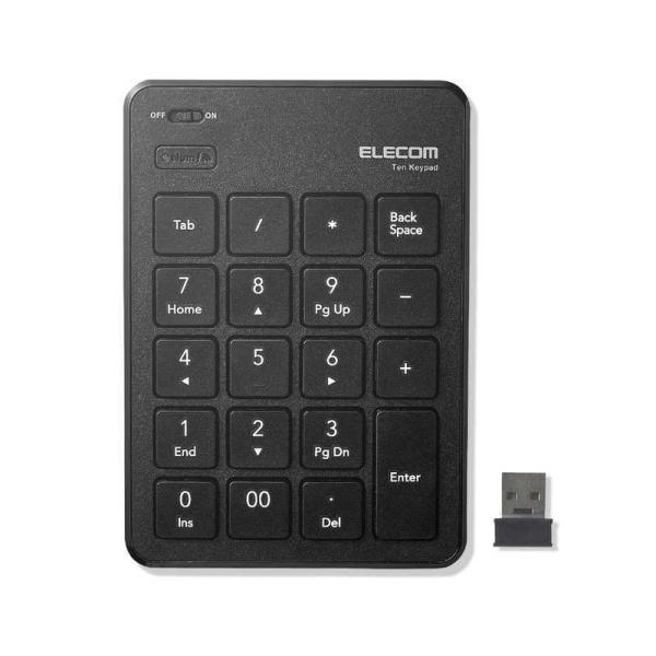 他サイト： エレコム　ELECOM　無線テンキーボード/パンタグラフ/薄型/ブラック　TK-TDP019BKの商品画像