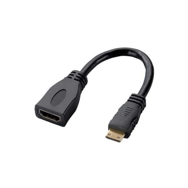 �G���R���@ELECOM�@HDMI�ϊ��E�����v���O �u���b�N [0.1m/HDMI��miniHDMI/�X�^���_�[�h�^�C�v]�@ADH-DAC2BK