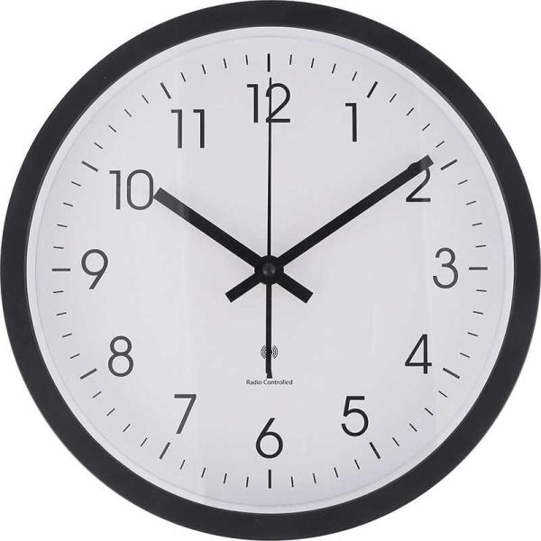 不二貿易（Fuji Boeki） 電波掛時計 シンプル 25cm ［電波自動受信機能