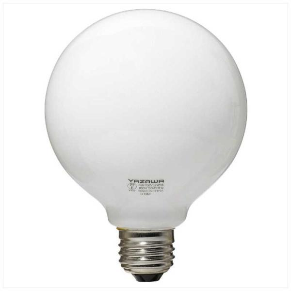 他サイト： ヤザワ　白熱球 ホワイト [E26/電球色/60W相当/ボール電球形]　GW100V57W95の商品画像