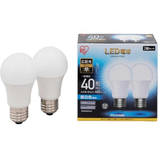 �A�C���X�I�[���}�@IRIS OHYAMA�@IRIS LED�d�� E26 �L�z�� 40�`���� �����F 2�Z�b�g�@LDA4N-G-4T52P