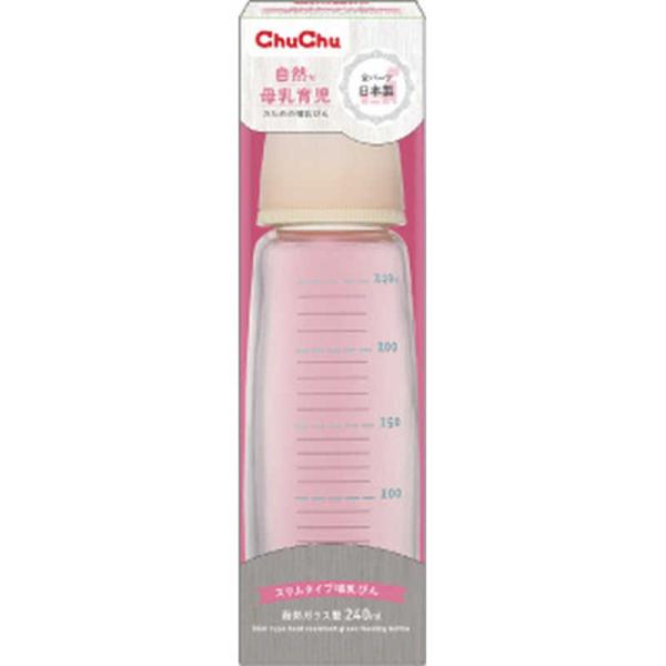 他サイト： ジェクス　チュチュ スリムタイプ 耐熱ガラス製 哺乳びん 240ml　CSガラスホニユウビン240MLの商品画像