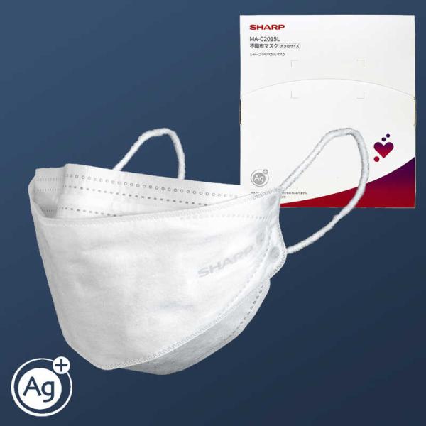 他サイト： シャープ　SHARP　不織布マスク(シャープクリスタルマスク・大きめサイズ・15枚入り) シャープクリスタルマスク　の商品画像