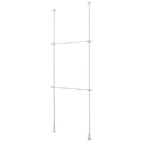 他サイト： 平安伸銅工業　ハンガーラック 突っ張り 2段 ホワイト 幅56〜95cm　TNP-3の商品画像