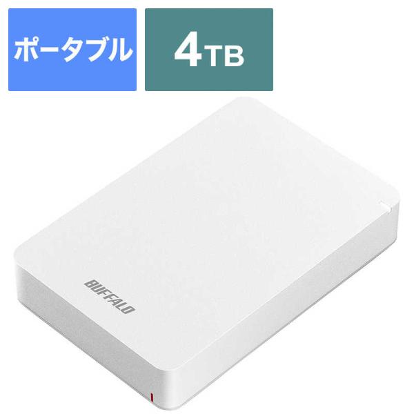 BUFFALO（バッファロー） 外付けHDD ホワイト [ポータブル型 /4TB] HD