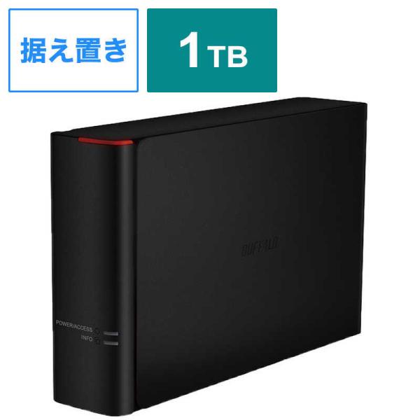 BUFFALO�@�O�t��HDD USB-A�ڑ� �@�l���� �����ւ������ʒm �u���b�N [1TB/�����u���^]�@HD-SH1TU3